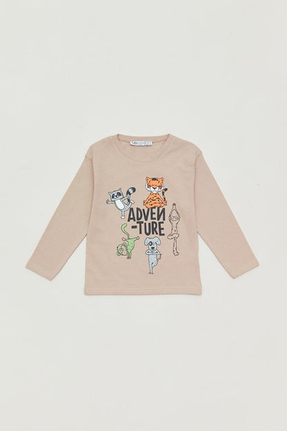 Printed Crew Neck Boy's Bodysuit