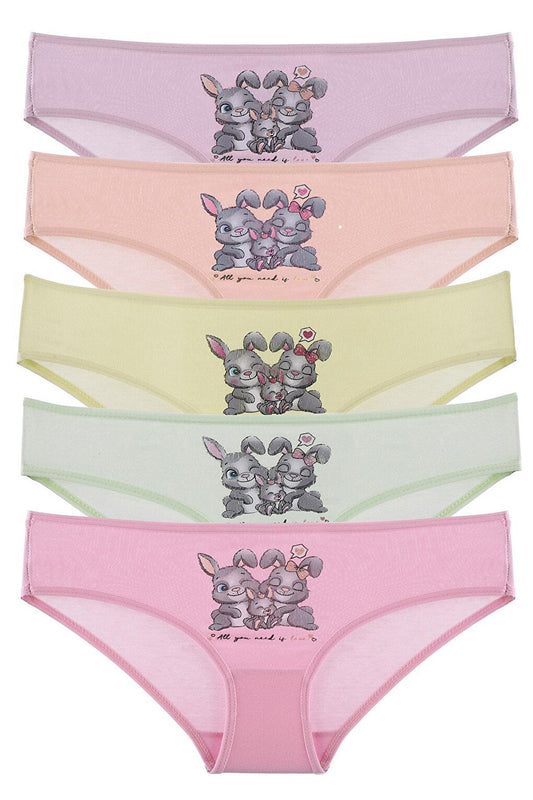 Girl's Panties 5 Pack Cotton Lycra