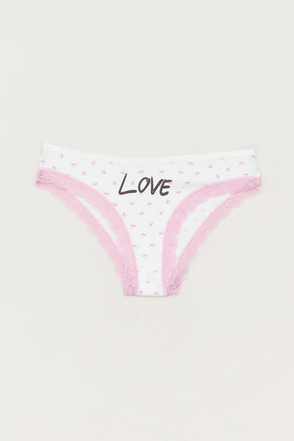 Heart Printed Lace Panties