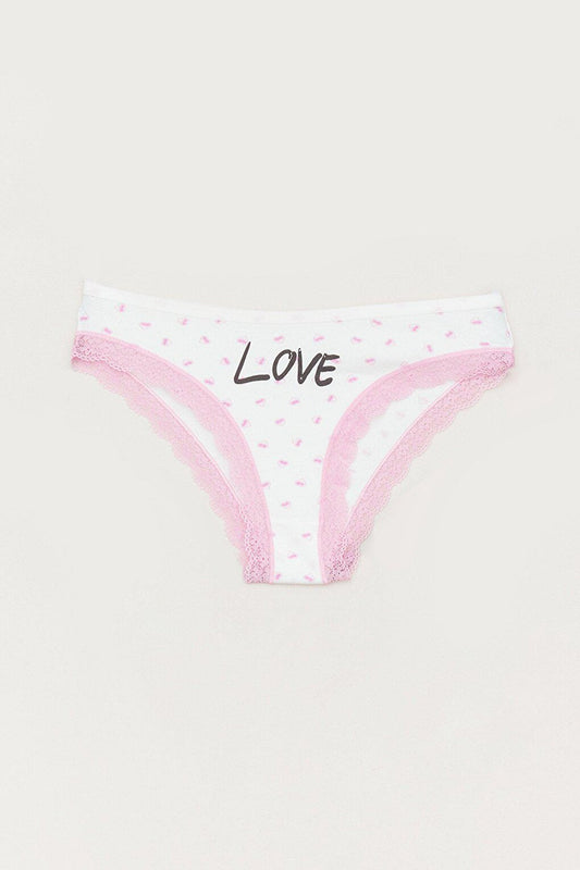 Heart Printed Lace Panties