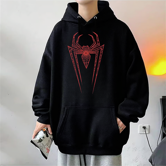 Spider Web Printed Unisex Oversize Hoodie