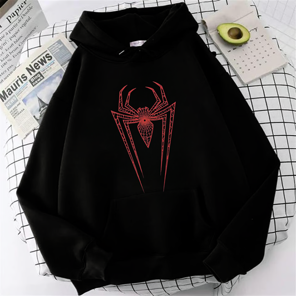 Spider Web Printed Unisex Oversize Hoodie