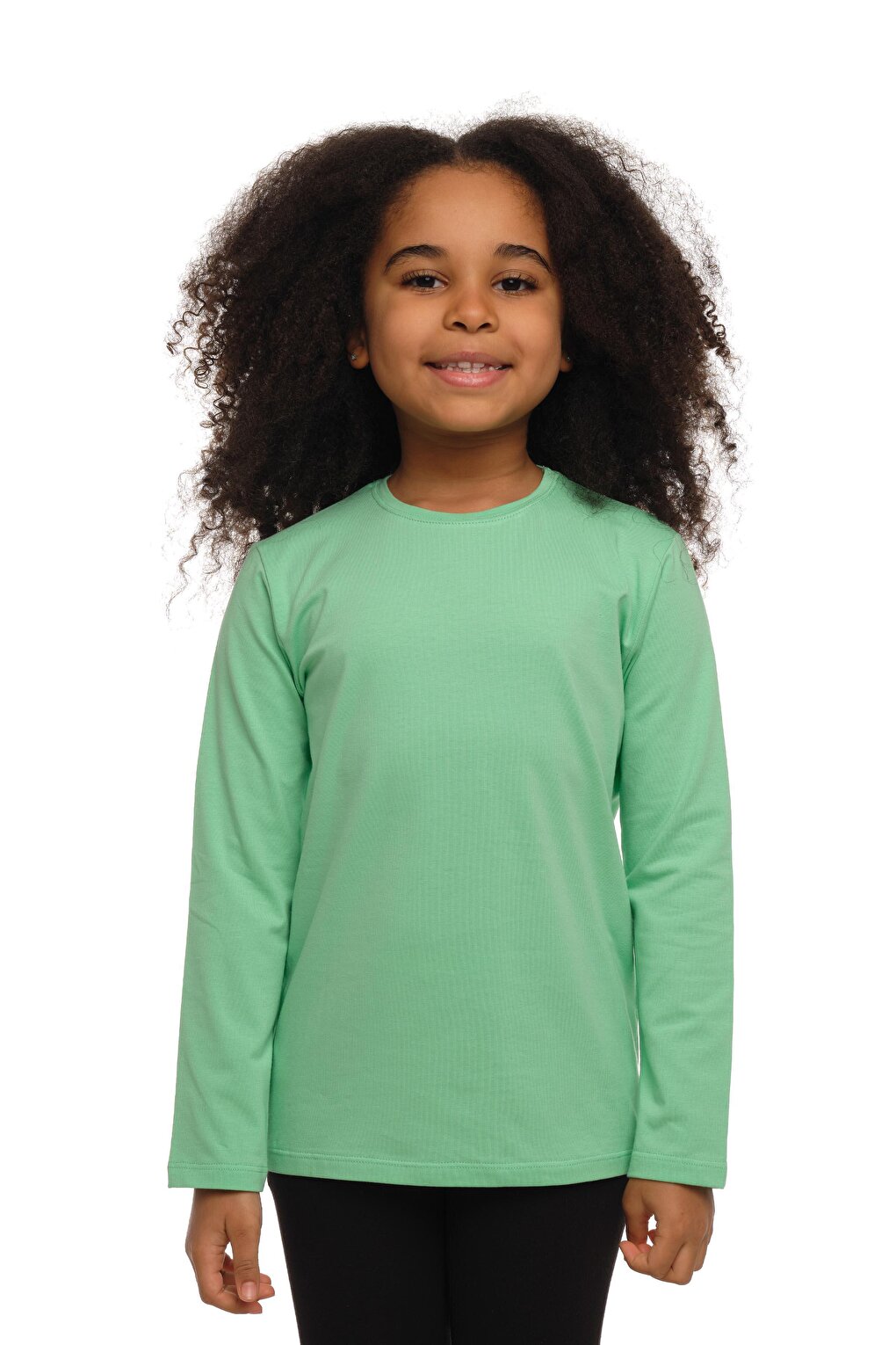 Pastel Green Unisex Crew Neck Long Sleeve T-Shirt