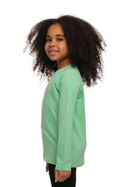 Pastel Green Unisex Crew Neck Long Sleeve T-Shirt