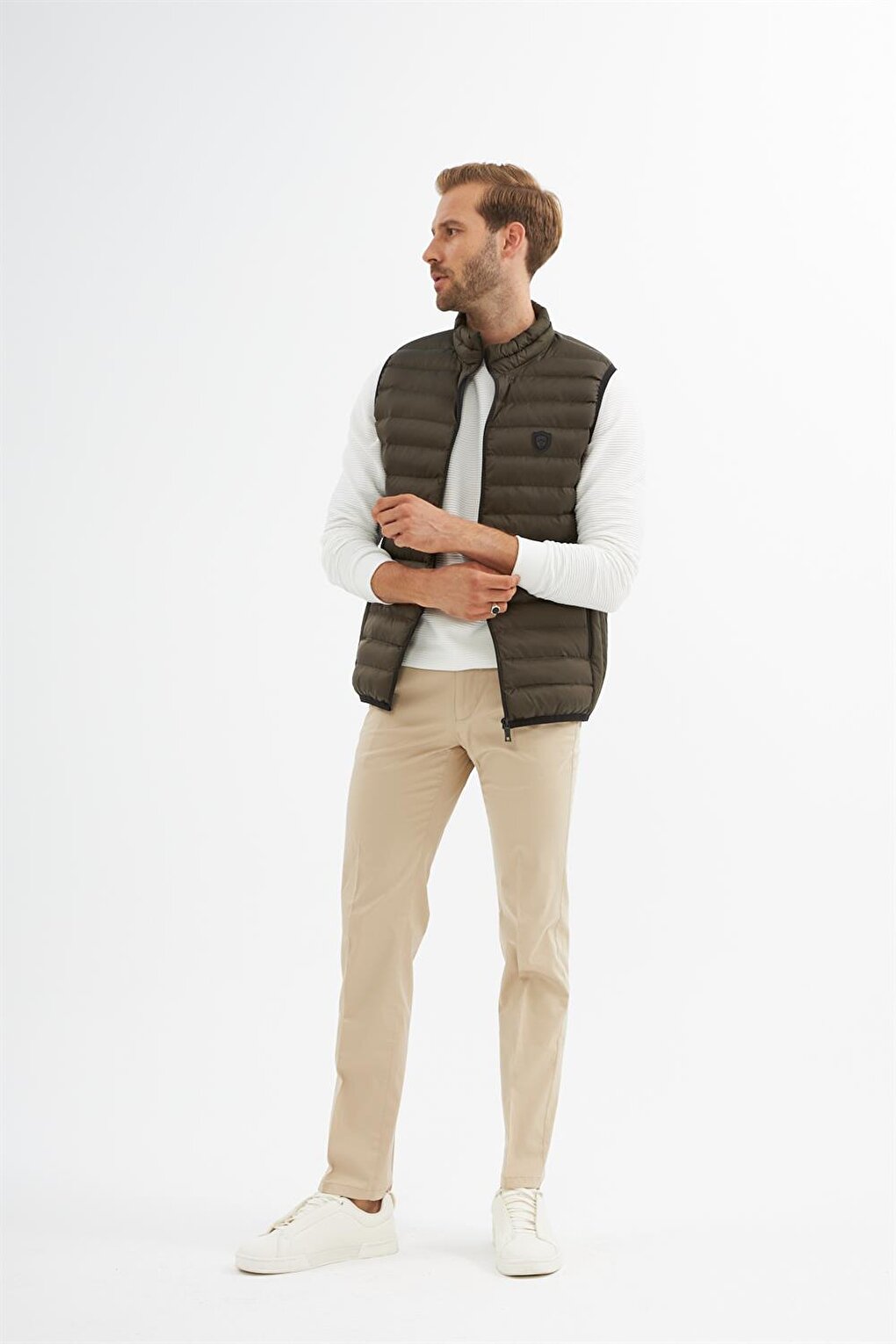 Men's Standard Mold Puffer Vest Khaki