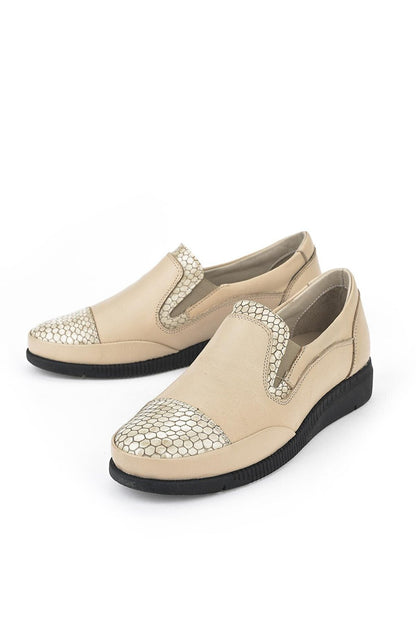 Women's Genuine Leather Shoes 1311015 821 Beige