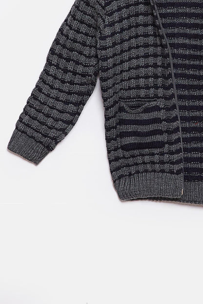 Fur Detailed Knitwear Baby Boy Cardigan