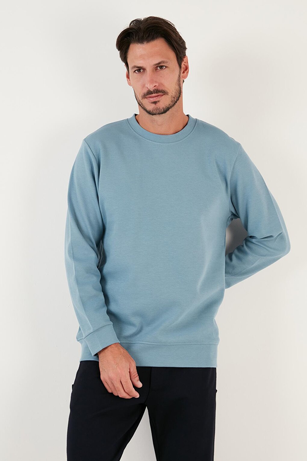 Cotton Crew Neck Regular Fit Basic Sweat 5905521