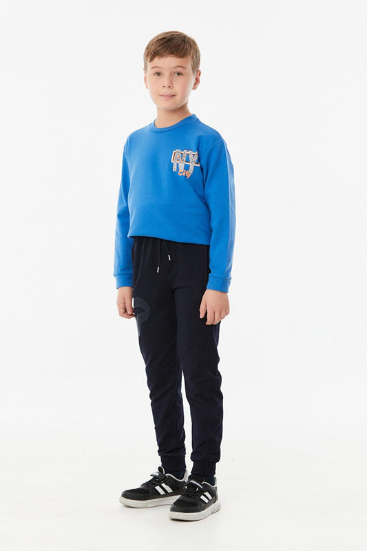 Printed Elastic Waist Boys' Sweatpants