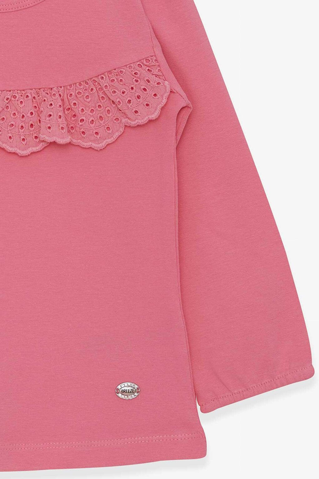 Girl's Long Sleeve T-Shirt Ruffled Pink (3-8 Years)