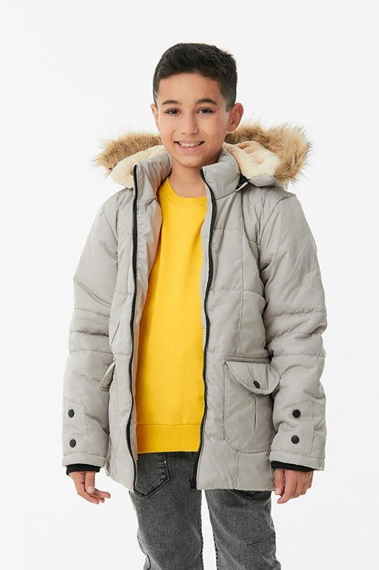 Hooded Zippered Boy's Coat