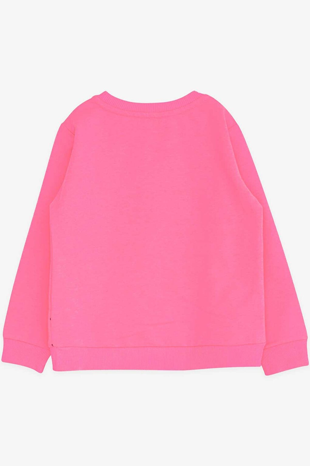 Girl's Sweatshirt Polka Dot Printed Neon Pink (Age 4)