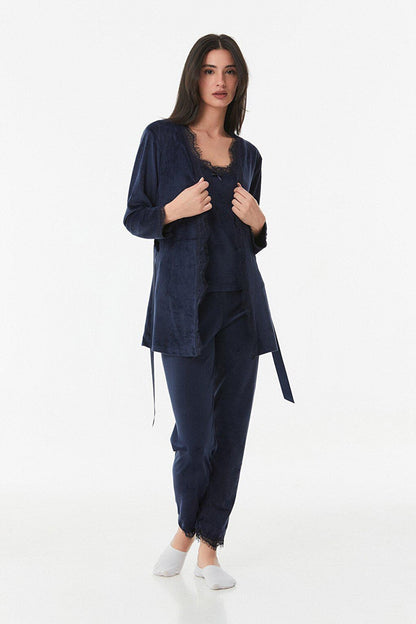 Basic Velvet 3-Piece Pajama Set