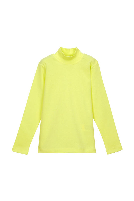 Light Yellow Girl's Half Fisherman Long Sleeve T-Shirt