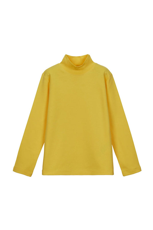 Yellow Girl's Half Fisherman Long Sleeve T-Shirt