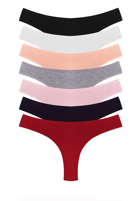 Women's Colorful Brazilian Cotton Lycra Panties 7 Piece