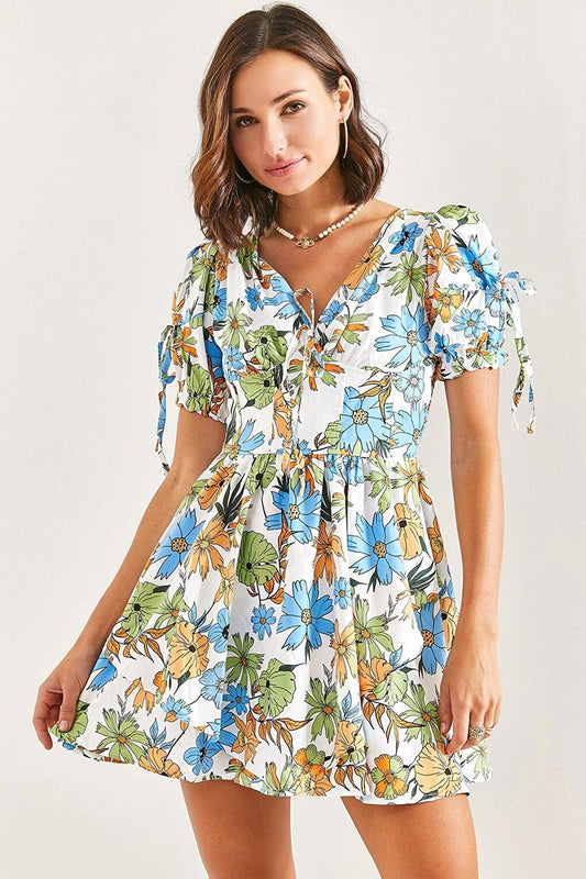 Women's Printed Patterned Satin Dress