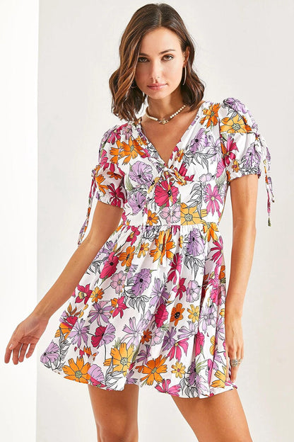 Women's Printed Patterned Satin Dress