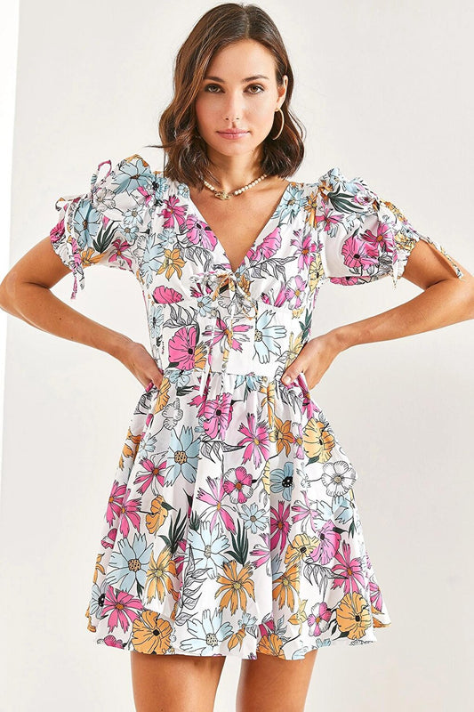 Women's Printed Patterned Satin Dress