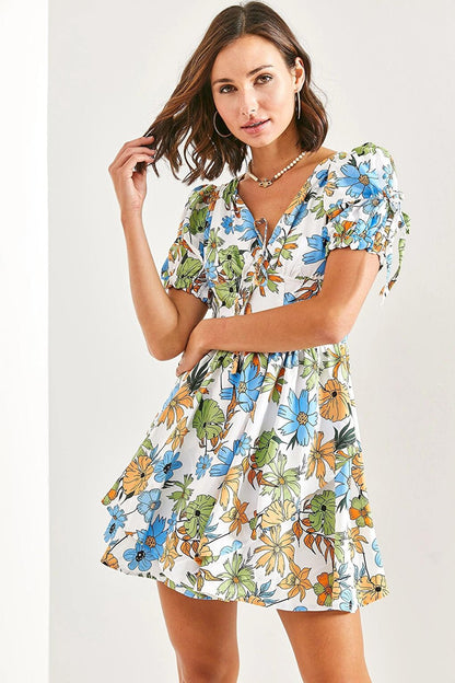 Women's Printed Patterned Satin Dress