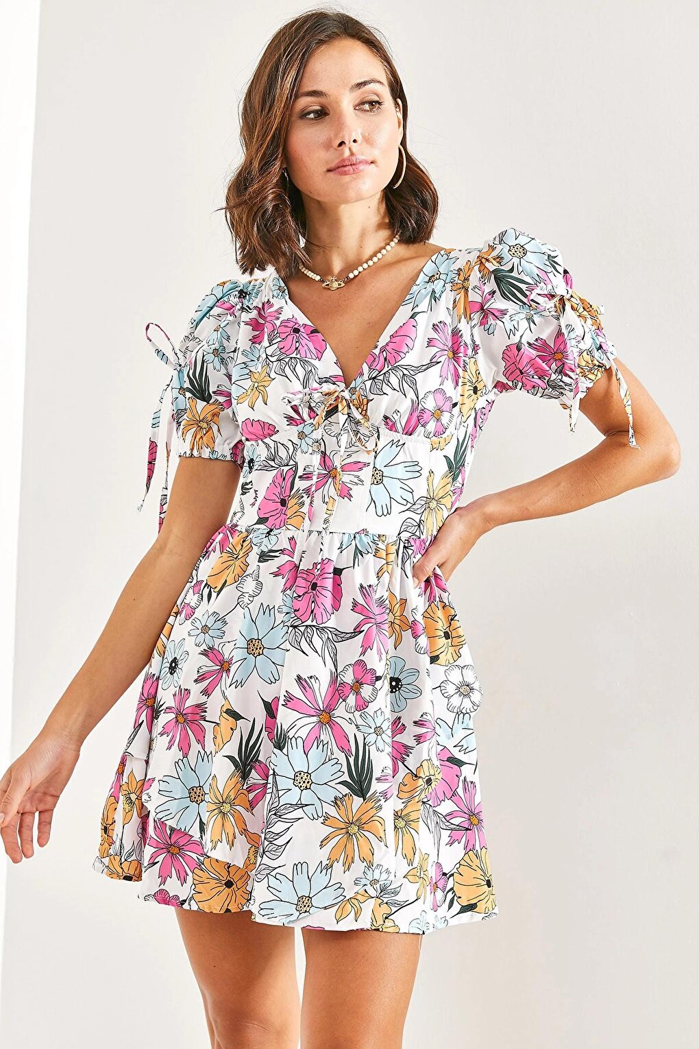 Women's Printed Patterned Satin Dress