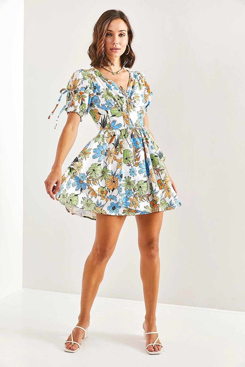 Women's Printed Patterned Satin Dress