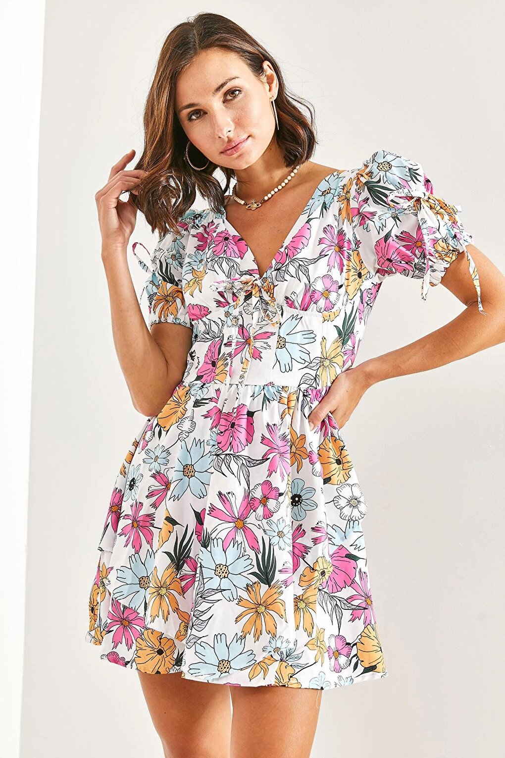 Women's Printed Patterned Satin Dress