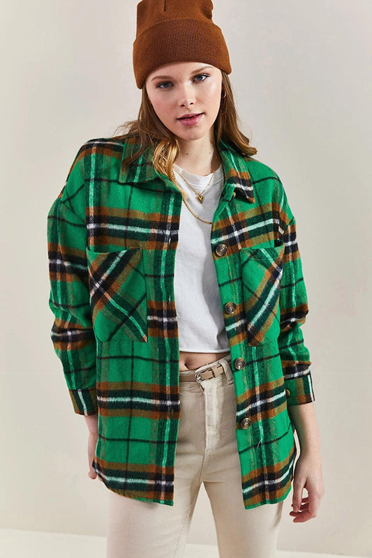 Women's Patterned Long Lumberjack Shirt