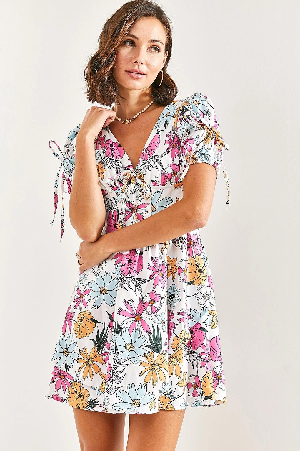 Women's Printed Patterned Satin Dress