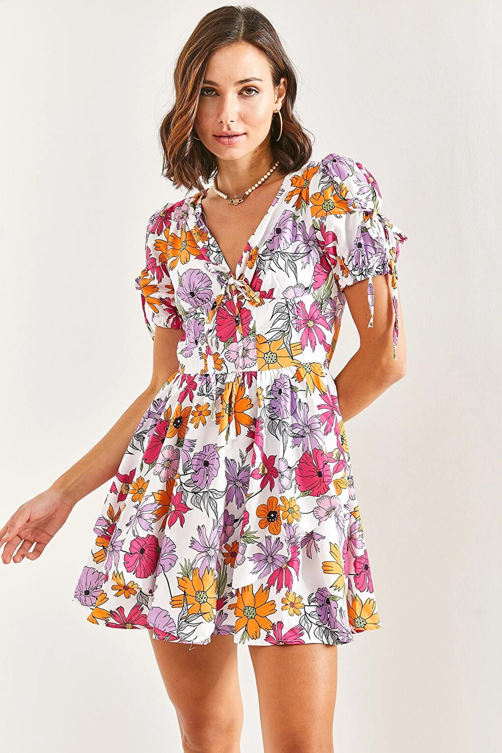 Women's Printed Patterned Satin Dress