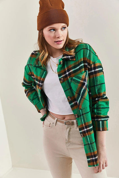 Women's Patterned Long Lumberjack Shirt