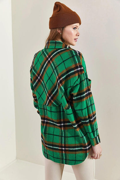 Women's Patterned Long Lumberjack Shirt