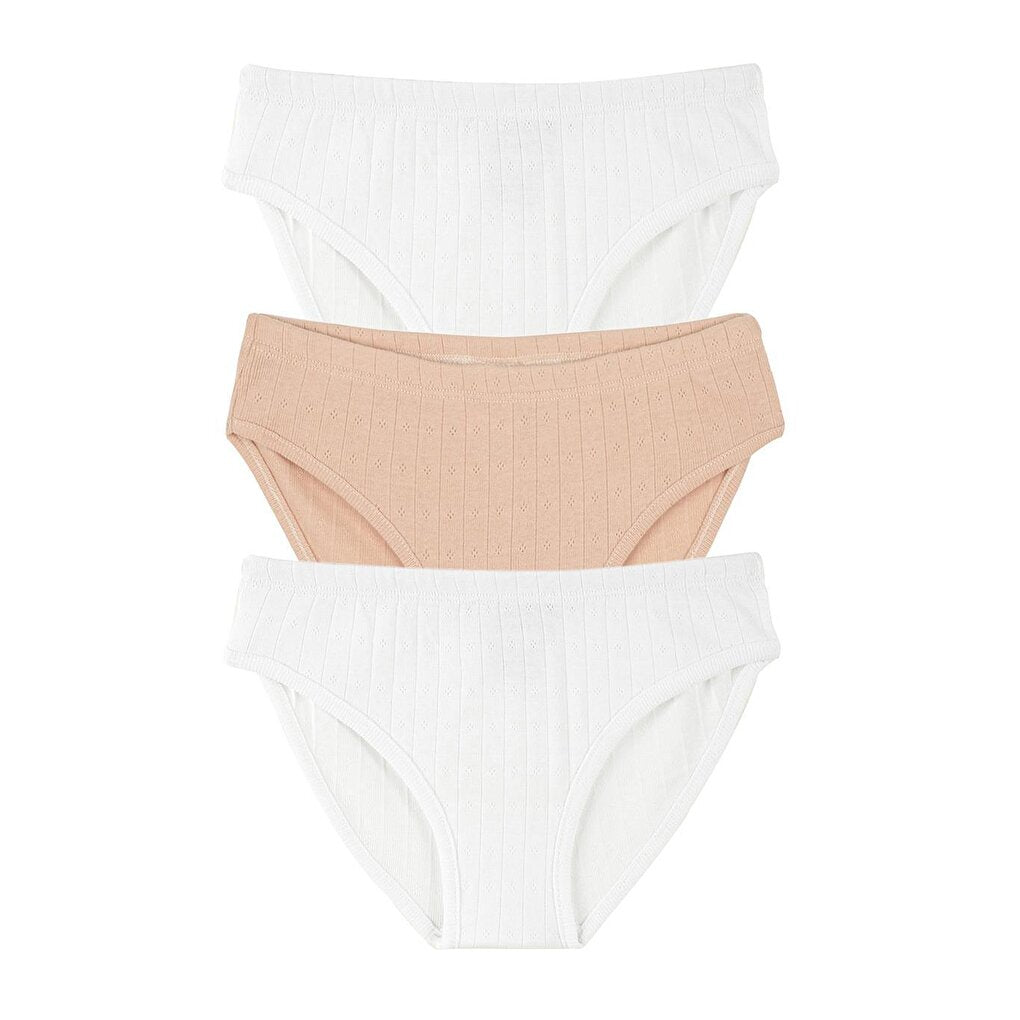 White/Pink Jacquard Panties Triple Set