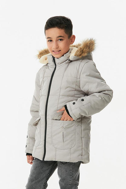 Hooded Zippered Boy's Coat