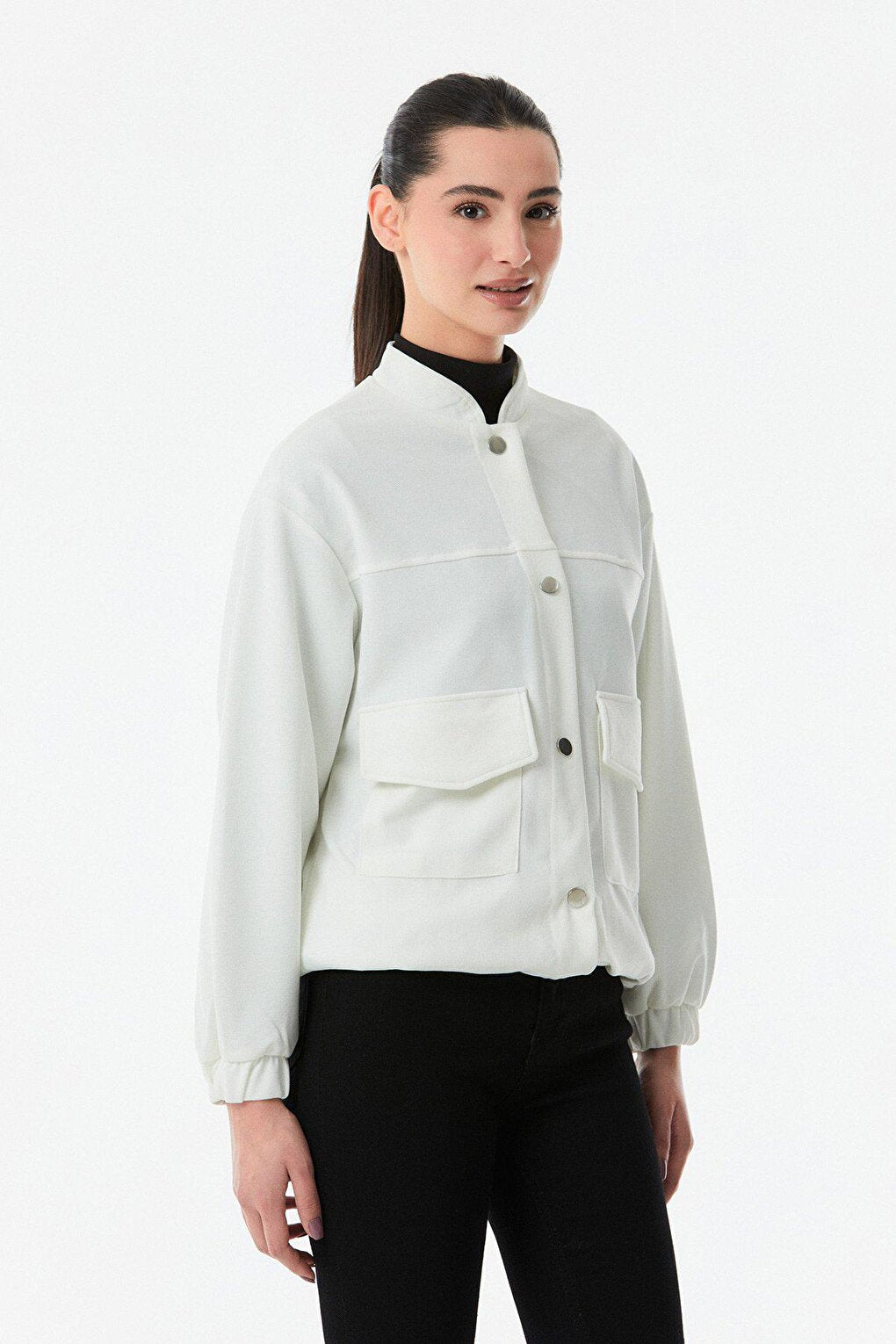 Snap Fastener Double Pocket Jacket