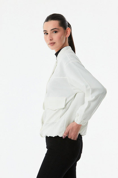 Snap Fastener Double Pocket Jacket