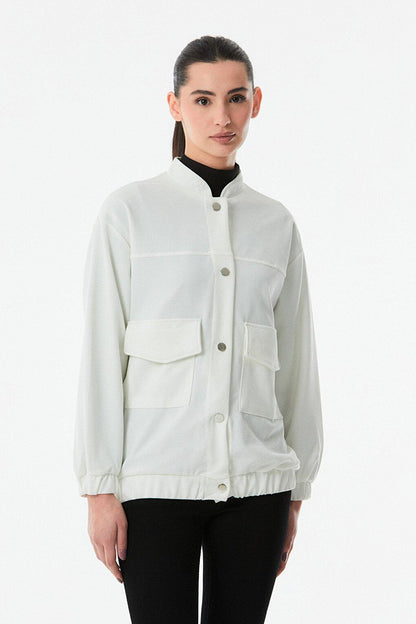 Snap Fastener Double Pocket Jacket