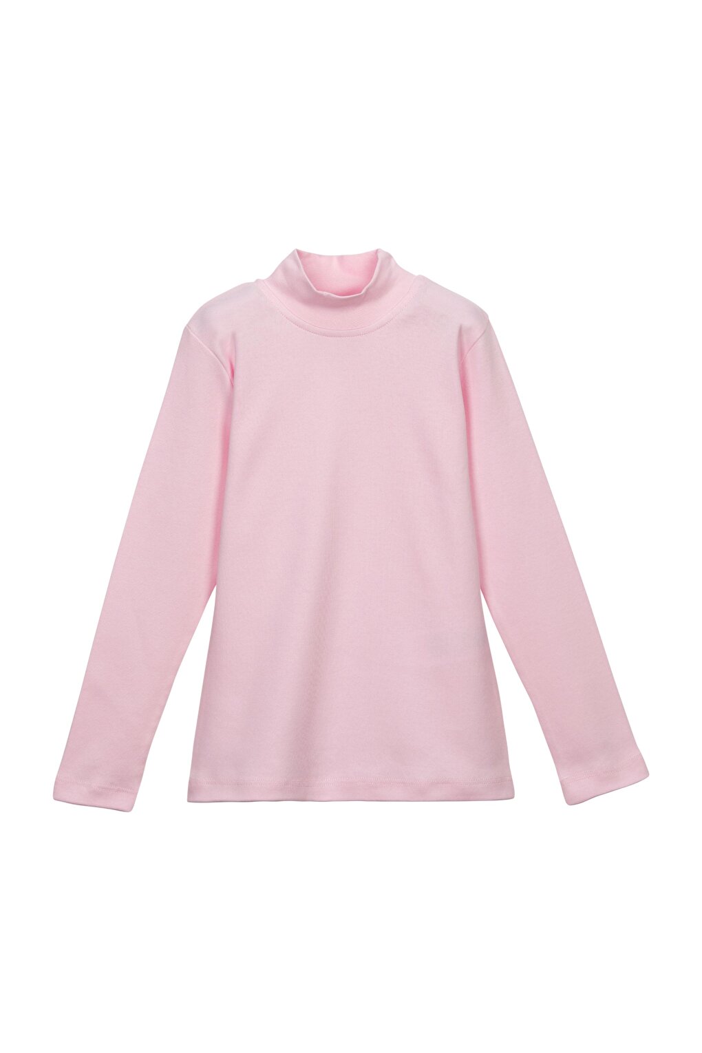 Pale pink Girl's Half Turtleneck Long Sleeve T-Shirt