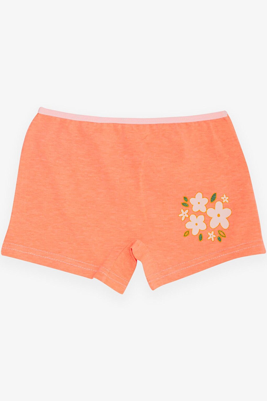 Girl's Boxer Floral Printed Neon Orange (Age 7)