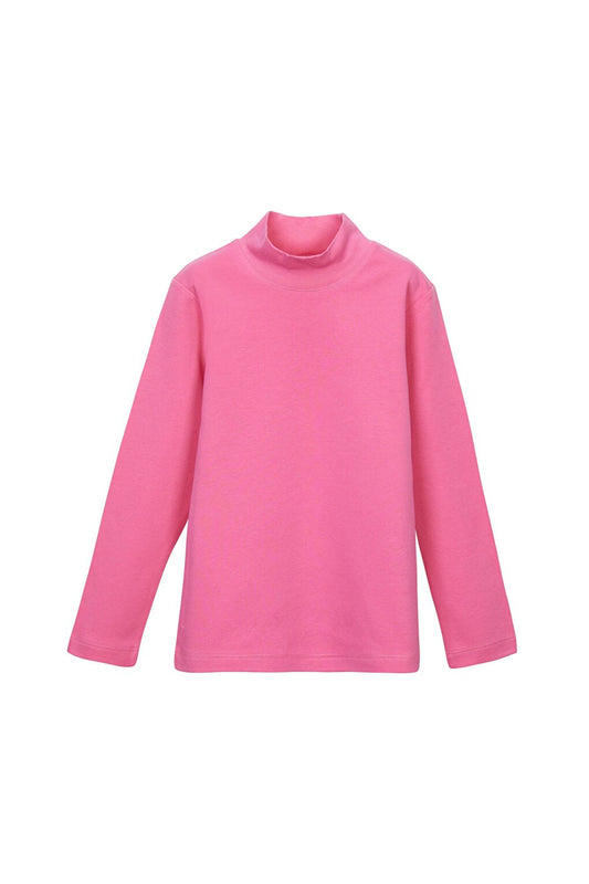 Candy Pink Girl Half Turtleneck Long Sleeve T-Shirt