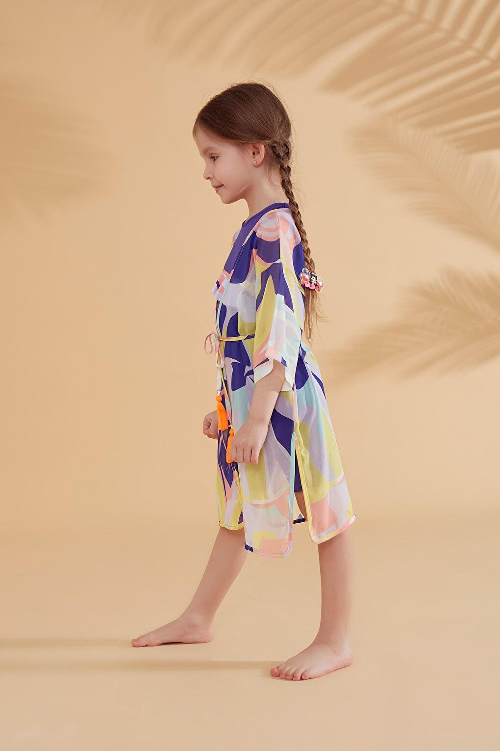 Children's Patterned Colorful Kimono Kaftan P2333