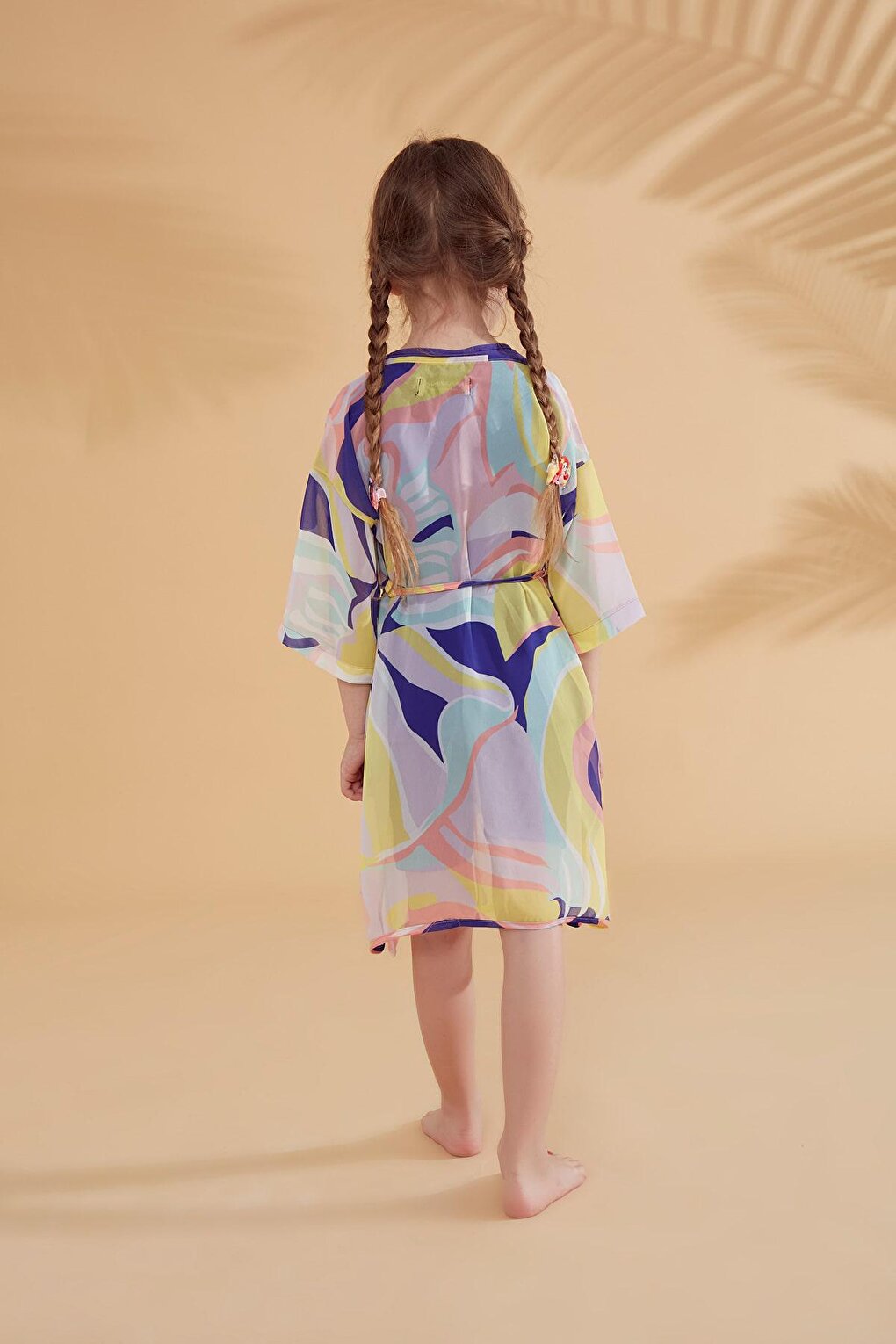 Children's Patterned Colorful Kimono Kaftan P2333