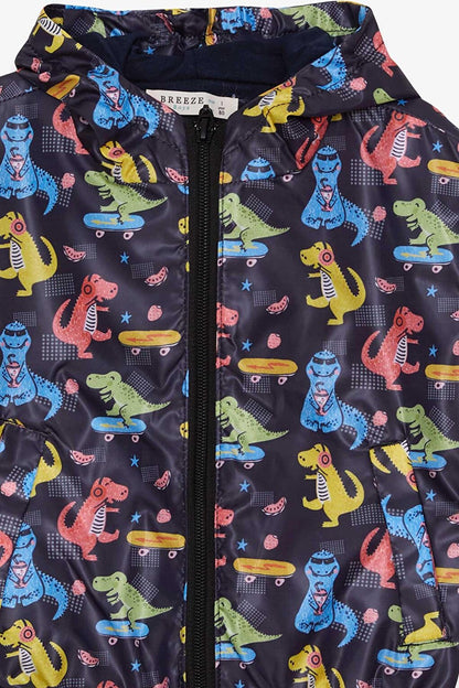 Baby Boy Raincoat Dinosaur Patterned Black (1 Year Old)