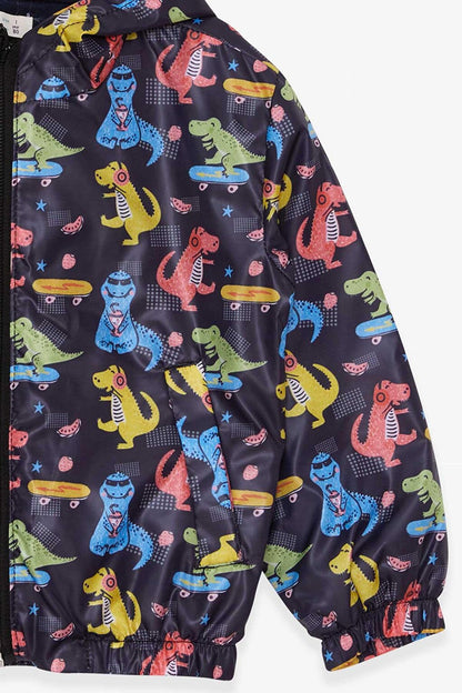 Baby Boy Raincoat Dinosaur Patterned Black (1 Year Old)