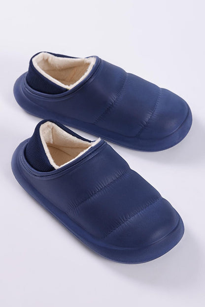 Men's Navy Blue Comfortable Fur Lined Slippers