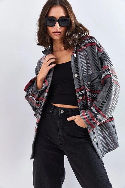 Women's Bellows Pocket Plaid Lumberjack Shirt 4594