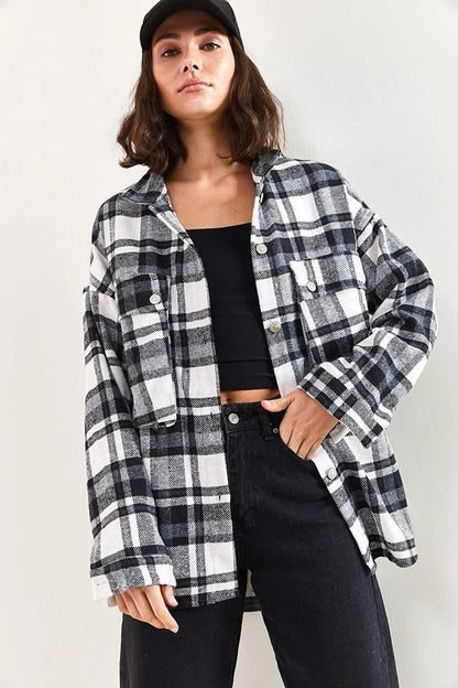 Women's Bellows Pocket Plaid Shirt 4594