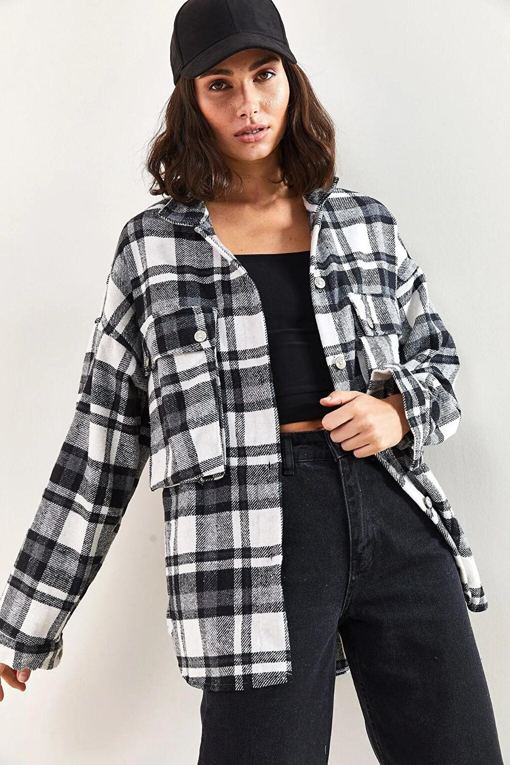 Women's Bellows Pocket Plaid Shirt 4594