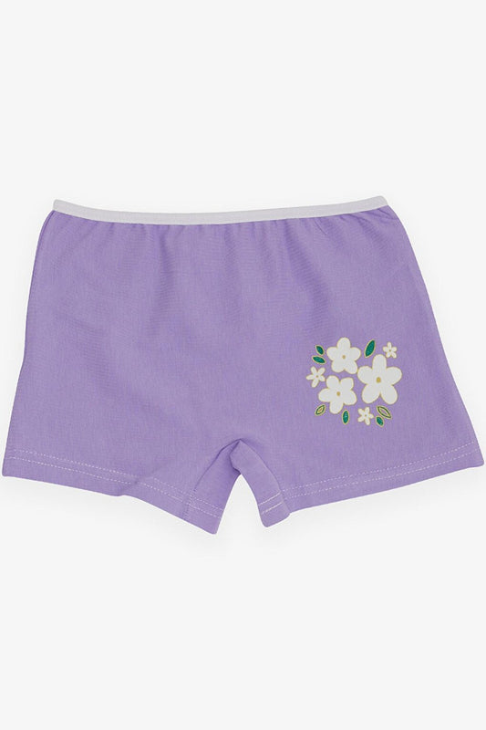 Girl's Boxer Floral Printed Lilac (Age 7-9)