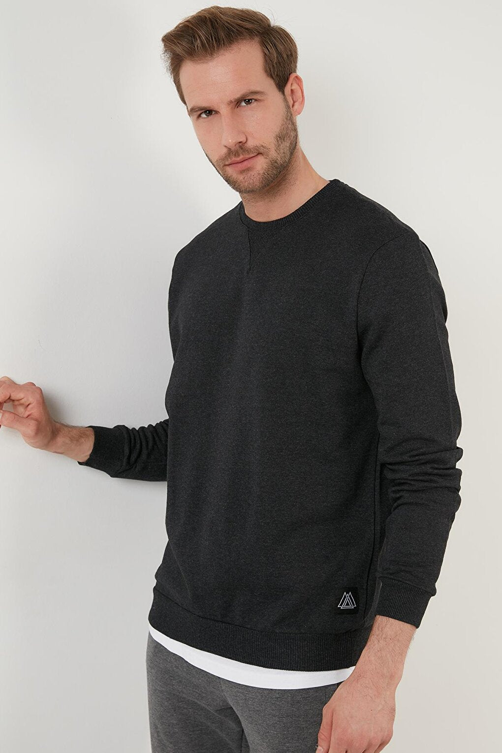 Raised Slim Fit Crew Neck Winter Sweat 5975001